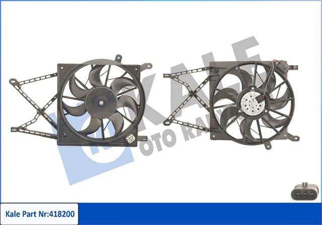 FAN MOTORU DAVLUMBAZLI ASTRA G - ZAFIRA A 1.2 16V - 1.4 - 1.4 16V - 1.6 - 1.6 16V - 1.8 16V 230W - 380MM