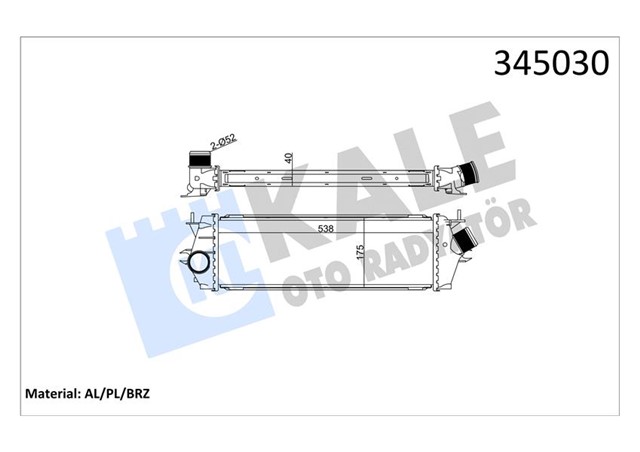 TURBO RADYATORU INTERCOOLER TRAFIC II - VIVARO 2.0 DCI - CDTI M9R AL/PL/BRZ