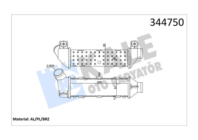 TURBO RADYATORU INTERCOOLER CADDY II - POLO - CORDOBA - IBIZA II - 1.9 TDI 295X95X85 AL/PL/BRZ