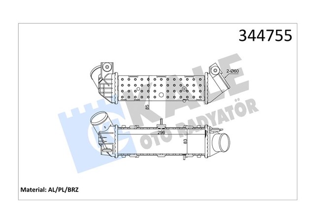 TURBO RADYATORU INTERCOOLER POLO 1.9 TDI 96 - 02 - CORDOBA - IBIZA 1.8T - 1.9TDI 99 - 02 AL/PL/BRZ