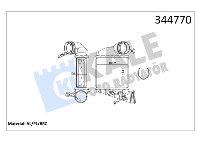 TURBO RADYATORU INTERCOOLER BORA - GOLF IV - A3 - LEON - OCTAVIA 1.9 TDI AL/PL/BRZ