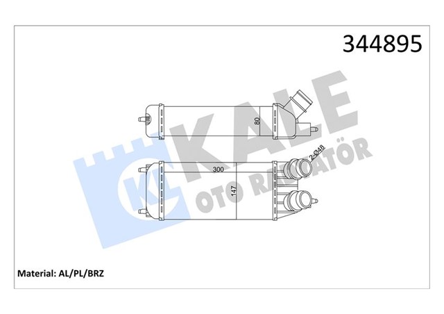 TURBO RADYATORU INTERCOOLER JUMPY - EXPERT - SCUDO 1.6 HDI - DMTJ 07 MEK AC / - 300X157X80