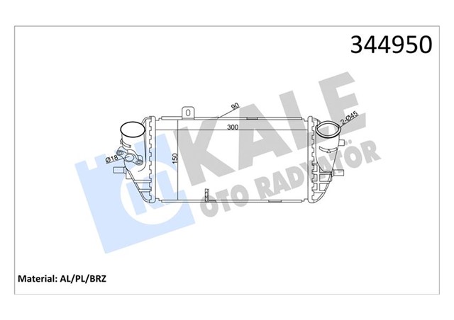 TURBO RADYATORU INTERCOOLER ACCENT BLUE 1.6CRDI 11 I20 1.1CRDI 12 I30 1.4 - 1.6CRDI 12 AL/PL/BRZ