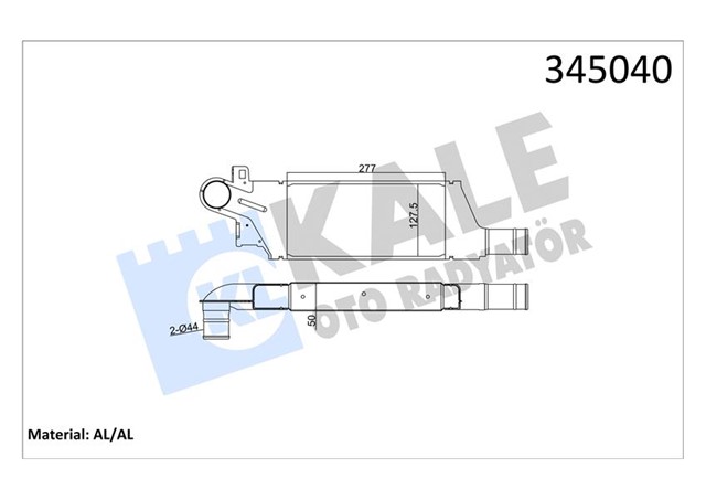 TURBO RADYATORU INTERCOOLER CORSA C 1.7DI - 1.7DTI 00 275X135X50 AL/PL/BRZ