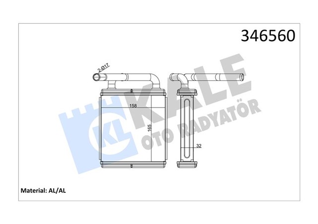 X KALORIFER RDAYATORU BRAZING H100 KLIMALI 165X170X44