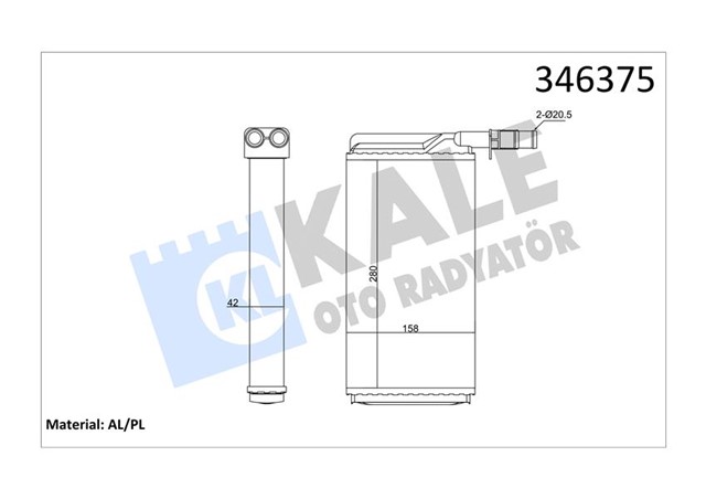 KALORIFER RADYATORU ALFA 164 87 - 98 CROMA 85 - 96 THEMA 87 - 94