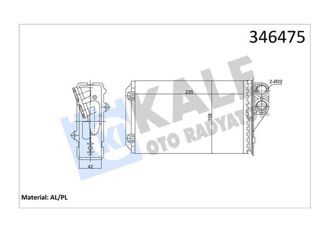 KALORIFER RADYATORU C5 1.8 16V - 2.0 16V - 3.0 V6 - 1.6HDI - 2.0HDI - 2.2HDI 04