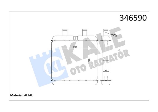 KALORIFER RADYATORU IVECO DAILY III 05/99 MEK 220X257X26