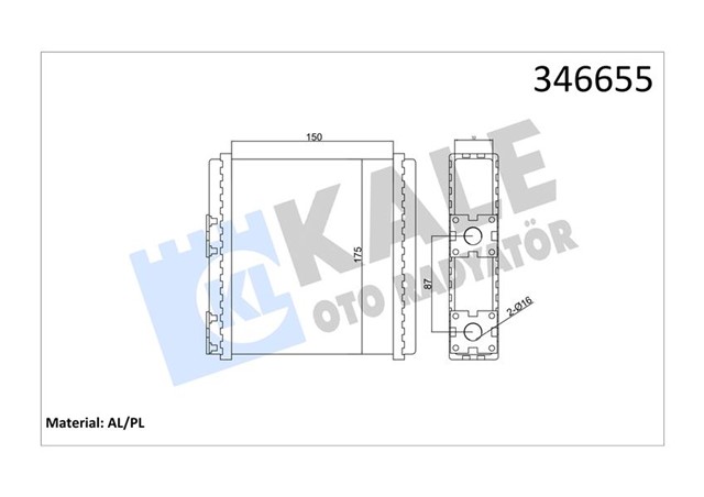 KALORIFER RADYATORU BRAZING NISSAN PRIMERA SUNNY OTOM/MEK 151X191X26