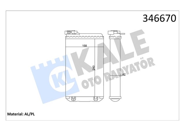 KALORIFER RADYATORU OPEL OMEGA A 239X147X36 OTO. - MEK.