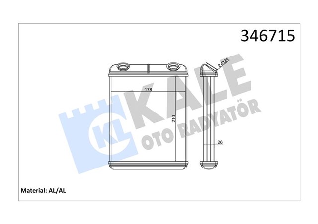 KALORIFER RADYATORU BRAZING LAGUNA II AC KLIMASIZ 210X184X26