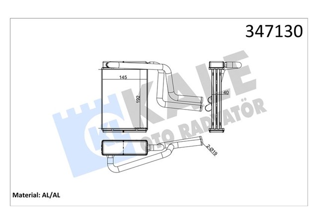 KALORIFER RADYATORU MONDEO I - II - III 93 01 195X148X42 BRAZING