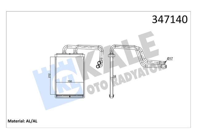 KALORIFER RDAYATORU BRAZING ELANTRA 210X155X26