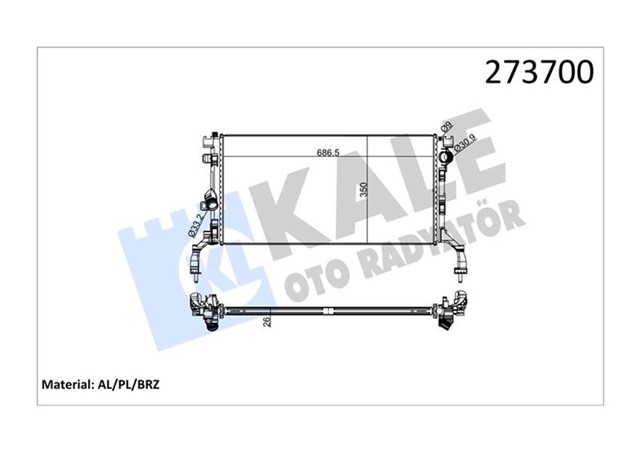 RADYATOR BRAZING LATITUDE 1.5 DCI - LGN III 1.5 DCI 07 MEK. 689X328X26