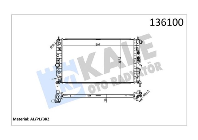 RADYATOR AL/PL/BRZ VECTRA B 1.6/1.8/2.0 16V 2.5 V6 24V 95 - 02 AC AT