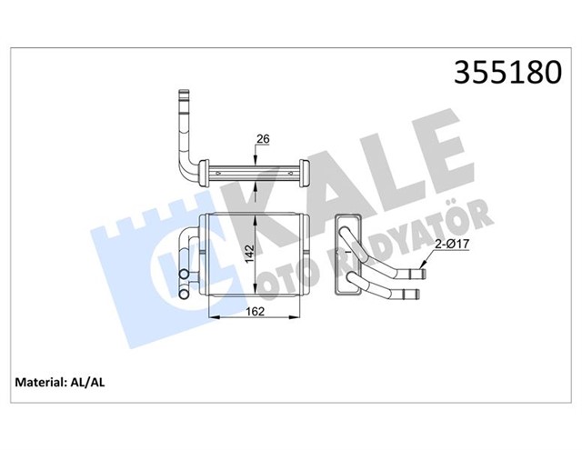 KALORIFER BRAZING AL/AL HYUNDAI H100 - PORTER KALORIFER