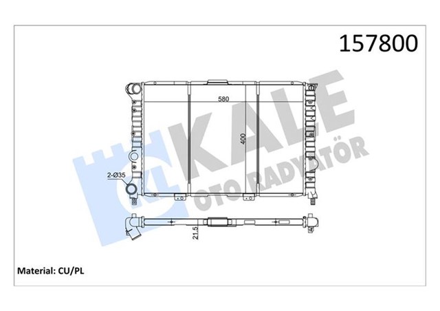 RADYATOR KLIMALI ALFA 156 1.6 T.S 1.8 T.S 2.0 2.5 97 - 05 SW 156 1.6 T.S 1.8 T.S 97 - 06