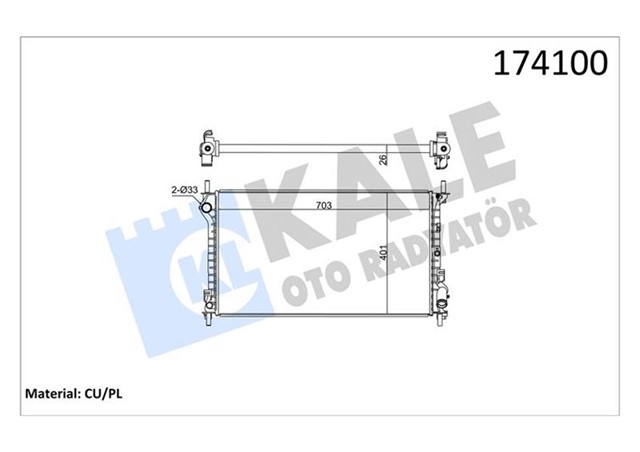 RADYATOR AL/PL/BRZ TRANSIT CONNECT V227 1.8TDCI 02 AC MT