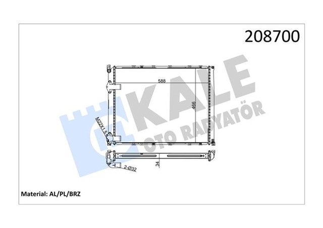 RADYATOR AL/PL/BRZ SAFRANE 2.1/2.2/2.5 TDI