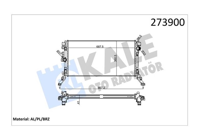 RADYATOR AL/PL/BRZ LAGUNA III 2.0 DCI 1.6 16V