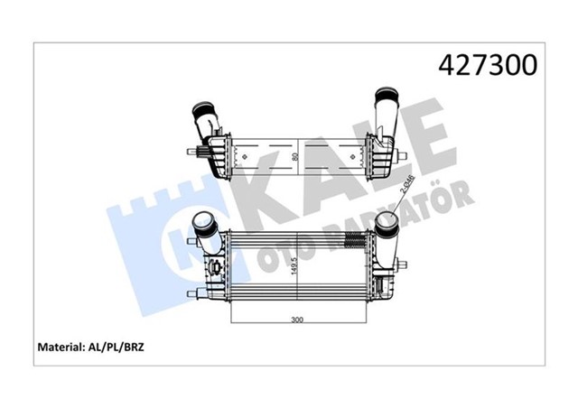 INTERCOOLER AL/BRZ TRANSIT COURIER /FIESTA IV - B - MAX 1.0 ECOBOOST 2018 - I AKISLI