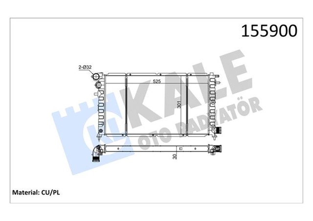RADYATOR SAXO 96 - 01 106 96 1.5D AC KLIMASIZ MEK 529X286X24