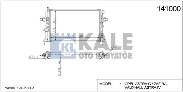RADYATOR OPEL ASTRA II