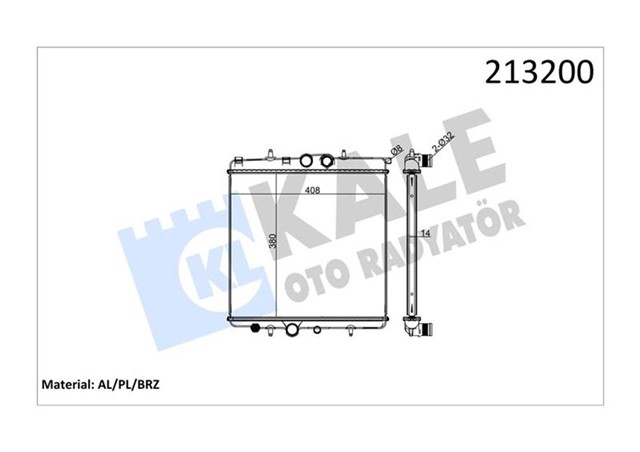 RADYATOR AL/PL/BRZ PEUGEOT 307 1.4 I 8V NAC