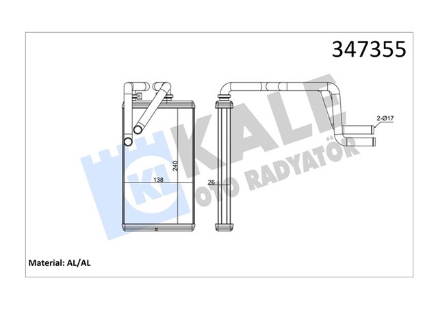 KALORIFER MITSUBISHI ASX - LANCER - OUTLANDER II - PEUGEOT 4007 - 4008