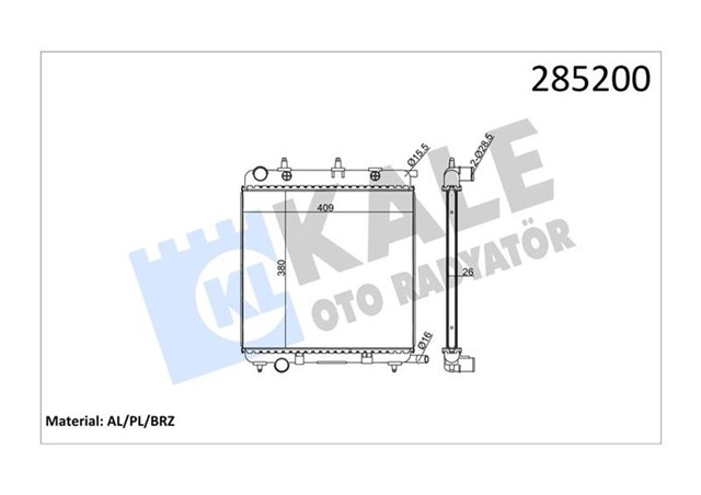 RADYATOR AL/PL/BRZ PEUGEOT 207 1.4 HDI - CITROEN C2 1.4 HDI