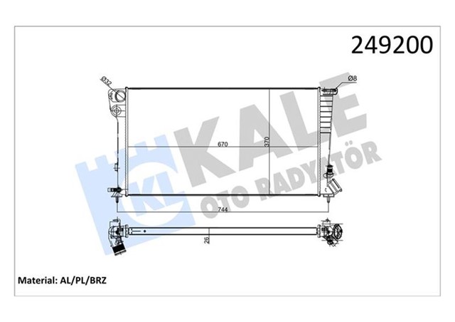 RADYATOR AL/PL/BRZ 306 II 1.9TD