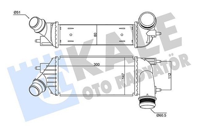 INTERCOOLER AL/PL/BRZ C8 - JUMPY - SCUDO - 807 - EXPERT - TOYOTA PROACE