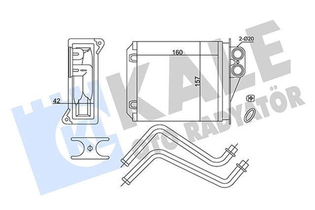 KALORIFER RADYATORU ARKA MERCEDES SPRINTER B906 06 . VW CRAFTER 30 - 35 - 50 06
