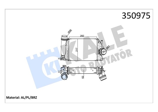 INTERCOOLER AL/PL/BRZ QASHQAI - RENAULT MEGANE IV 1.6 DIC - T - 1.6 TCE 14