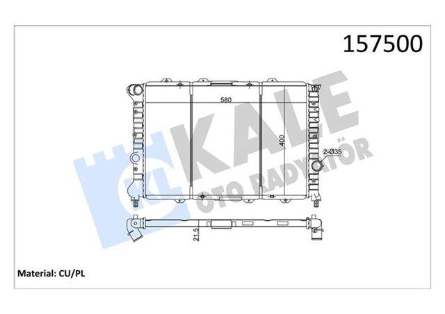 RADYATOR KLIMALI ALFA 156 1.9JTD 97 - 05 2.4 JTD 97 - 05 SW 156 1.9JTD 97 - 06 2.4 JTD 97 - 06