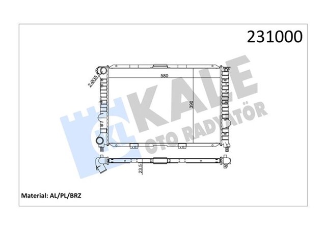 RADYATOR KLIMALI ALFA 156 1.6 T.S 1.8 T.S 2.0 2.5 97 - 05 SW 156 1.6 T.S 1.8 T.S 97 - 06