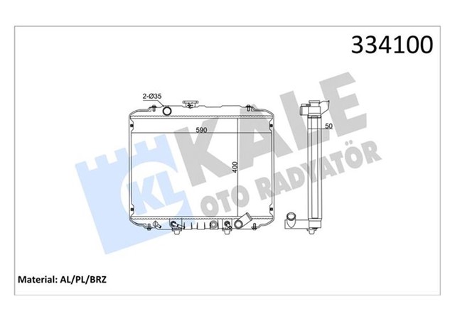 RADYATOR AL - PL - BRZ H100 2.4 - 2.5 TD KAMYONET 93 - 00 342295 OLDU