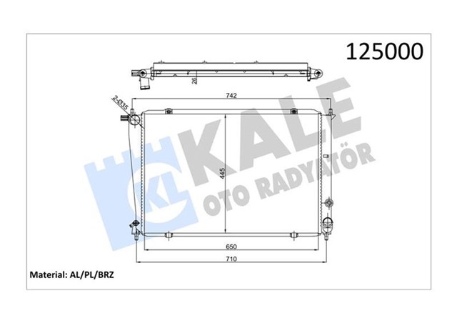 RADYATOR AL - PL - BRZ STAREX - H1 2.5 TD 00 - 04 AC MT 350520 OLDU