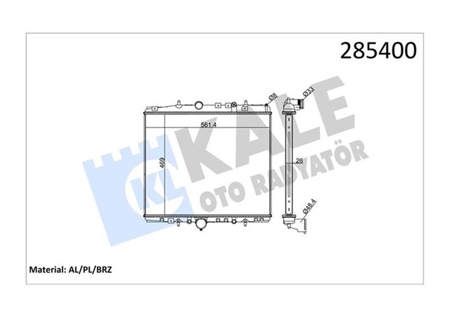 RADYATOR PEUGEOT 807 - EXPERT TEPEE 2.0 - 2.2 HDI 16V RADYATOR 464X560X26