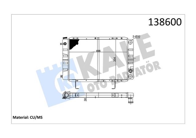 RADYATOR PEUGEOT 505 - 505 GL 1300.E1 2 SIRA PA SISTEM 496X354X40
