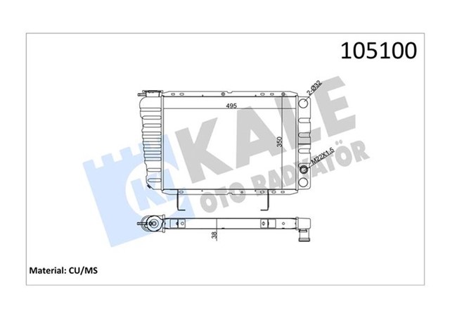 RADYATOR PEUGEOT 505 GL 2 SIRA PA SISTEM 500X350X40