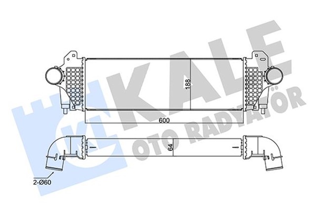 INTERCOOLER IVECO DAILY CITYS - DAILY LINE - DAILY TOURYS - DAILY V - DAILY VI INTERCOOLER AL/BRZ 600X188X64
