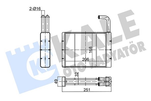 KALORIFER LAND ROVER 90 - 110 - 127 KALORIFER BORULU AL/BRZ 32 MM