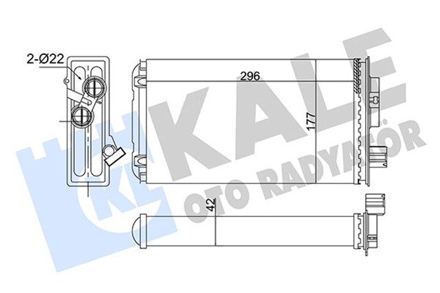 KALORIFER IVECO EUROCARGO HEATER CORE AL/MKNK296X177X42