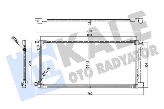 KONDENSER AL/BRZ TOYOTA AURIS 1.2 VVTI 15 - 18 - AURIS TOURING SPORTS 1.2 VVTI 15 - 18 - KURUTUCULU