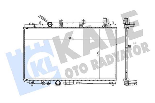SU RADYATORU HONDA HRV 1.8 15 - 18 MT BRAZING 375X683X16
