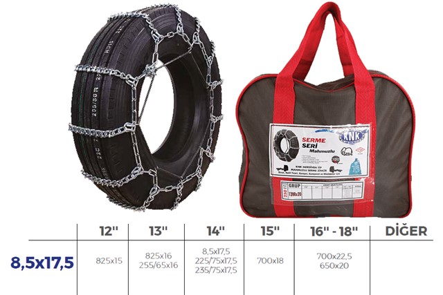 PATINAJ ZINCIRI OTOBUS - KAMYON AGLI SERME AVUSTURYA ZINCIR EBATLARI ICIN RESIME BAKINIZ