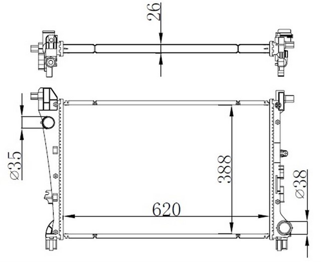 RADYATOR FIAT EGEA 1.3 - 1.6 MULTIJET - 1.4 AL - PL - BRZ 620X398X26