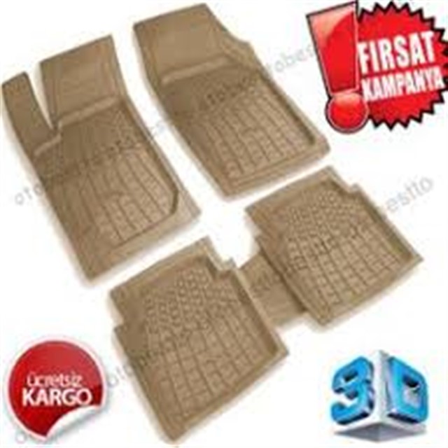 KAUCUK PASPAS 4 PARCA SAFT USTU ASKILI / LUX BEJ PEUGEOT CITROEN ELYSEE