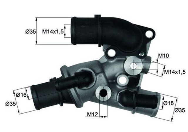 TERMOSTAT KOMPLE FIAT PUNTO 176 80C